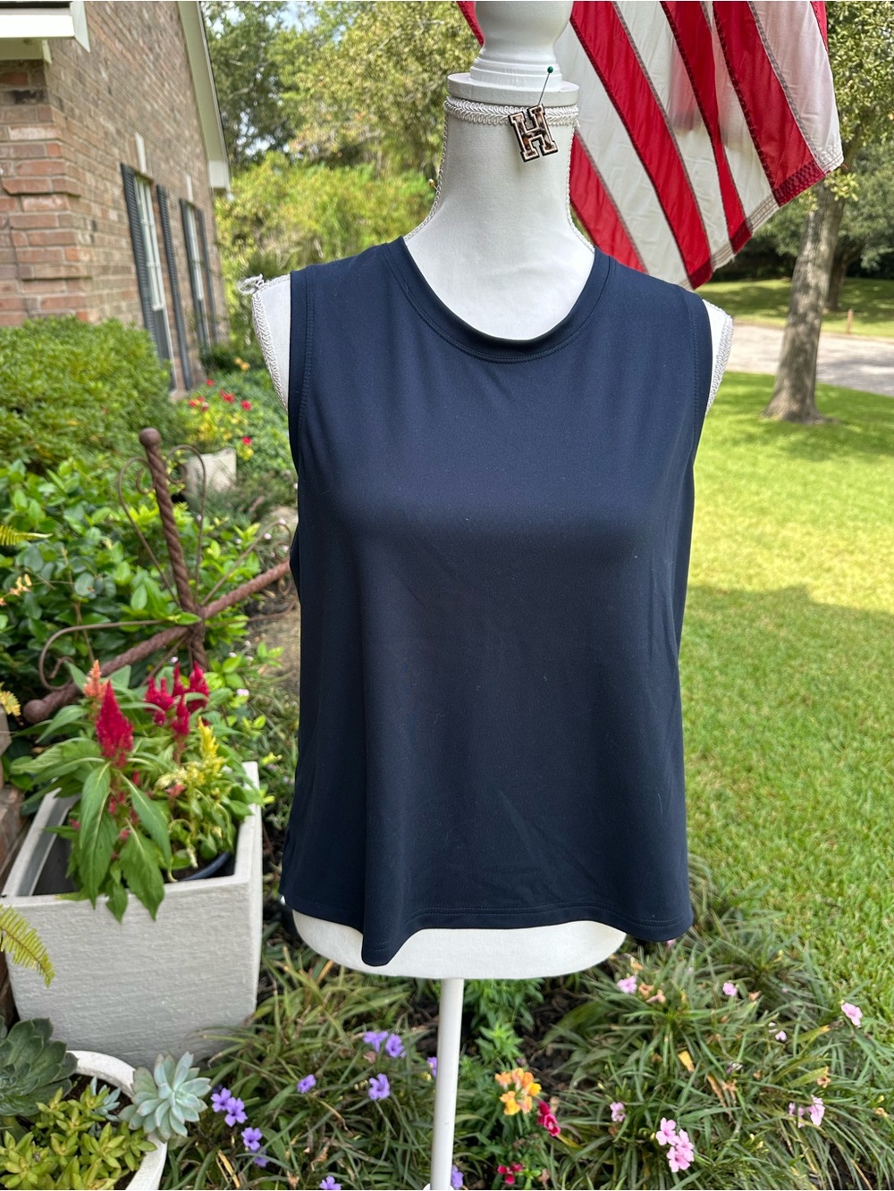 Jockey Navy Sleeveless Crewneck Tank Top